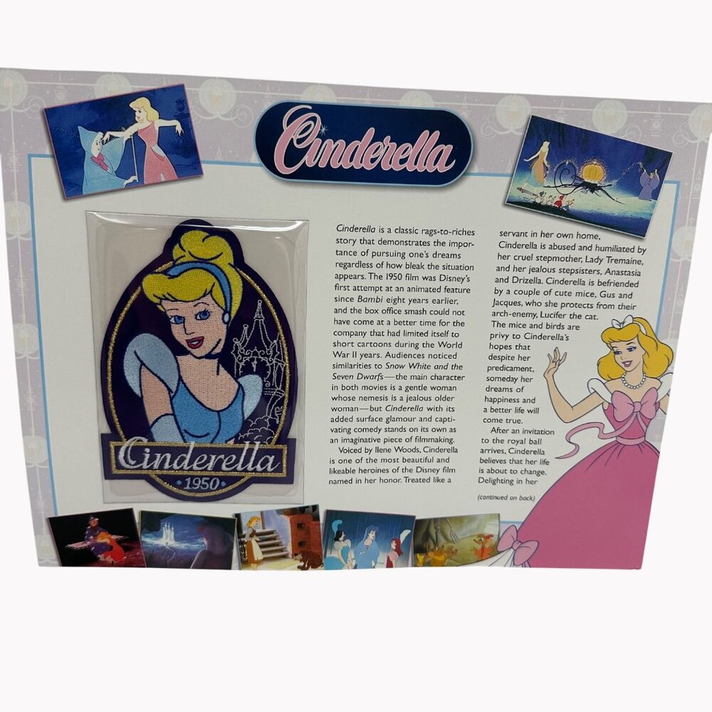 Willabee & Ward Disney Cinderella 1950 Collectible Patch With Story Card
